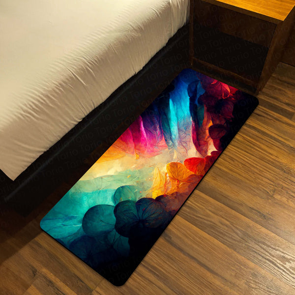 Abstract Color Flow Floor Mat (3 mm Thick) | Modern Artistic Bedroom & Bedside Runner for Contemporary Home Decor