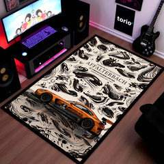 Mercedes-AMG GT3 Affalterbach Flat Rug | Racing Car Motorsport Area Rug | Premium Anti-Slip Flat Rug