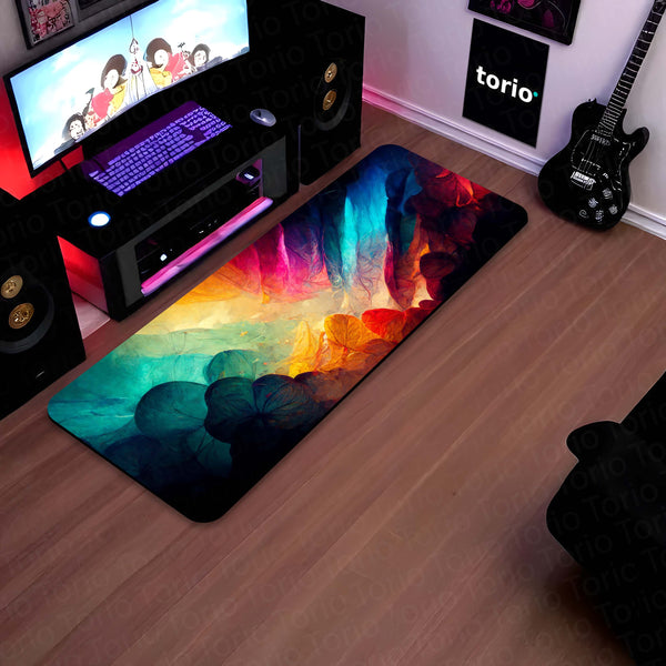 Abstract Color Flow Floor Mat (3 mm Thick) | Modern Artistic Bedroom & Bedside Runner for Contemporary Home Decor
