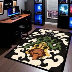 One Piece Usopp Evolution Area Flat Rug | Sogeking Anime Floor Rug | Premium Anti-Slip Flat Rug