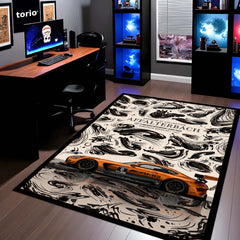 Mercedes-AMG GT3 Affalterbach Flat Rug | Racing Car Motorsport Area Rug | Premium Anti-Slip Flat Rug