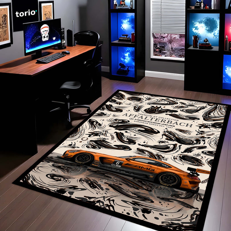 Mercedes-AMG GT3 Affalterbach Flat Rug | Racing Car Motorsport Area Rug | Premium Anti-Slip Flat Rug