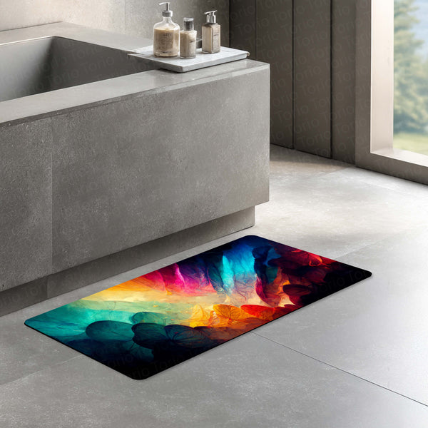 Abstract Color Flow Floor Mat (3 mm Thick) | Modern Artistic Bedroom & Bedside Runner for Contemporary Home Decor