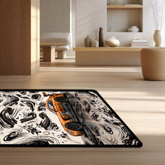 Mercedes-AMG GT3 Affalterbach Flat Rug | Racing Car Motorsport Area Rug | Premium Anti-Slip Flat Rug