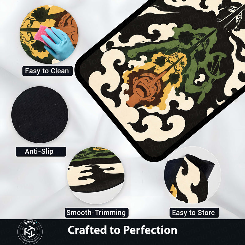 One Piece Usopp Evolution Area Flat Rug | Sogeking Anime Floor Rug | Premium Anti-Slip Flat Rug