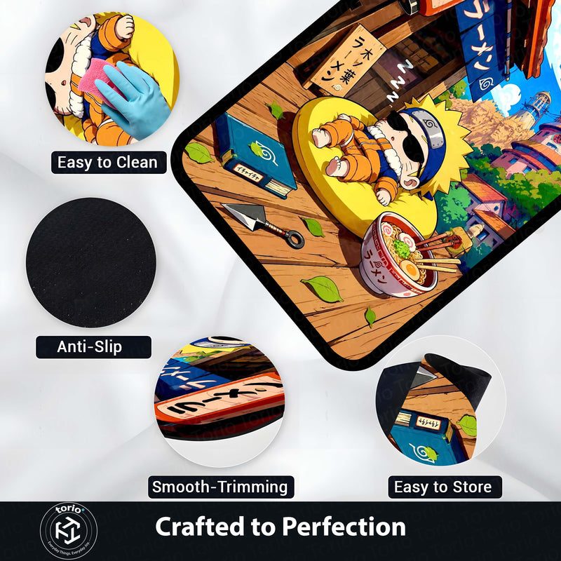 Sleeping Naruto Uzumaki Area Flat Rug | Cute Konoha Anime Area Flat Rug | Premium Anime Bedroom & Gaming Room Floor Decor