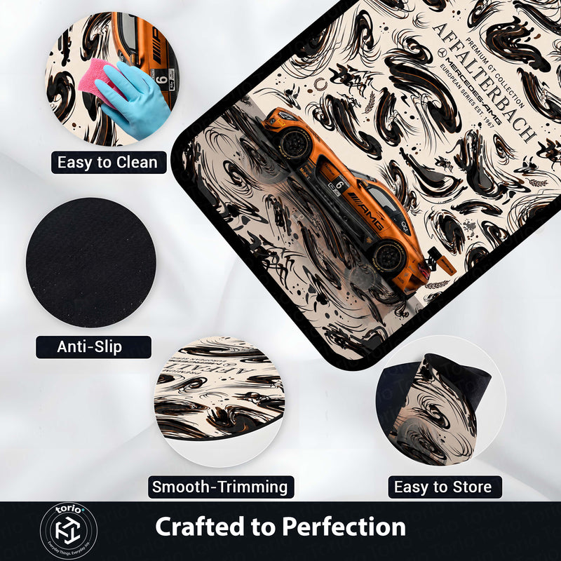 Mercedes-AMG GT3 Affalterbach Flat Rug | Racing Car Motorsport Area Rug | Premium Anti-Slip Flat Rug