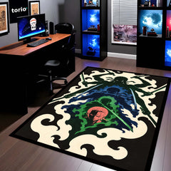One Piece Roronoa Zoro Area Rug | Three Sword Style Anime Design | Premium Anti-Slip Flat Area Rug