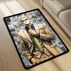 Nanami Kento Area Flat Rug | Jujutsu Kaisen Anime Floor Rug | Manga Panel Gaming Room Rug | Modern Anime Home Décor