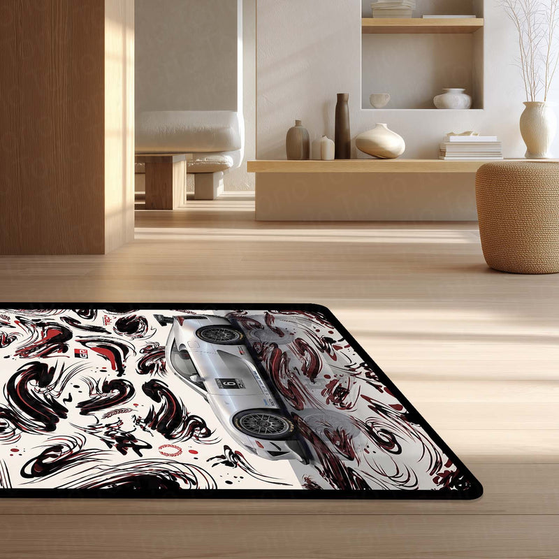 BMW M8 GTE Munich Motorsport Flat Rug | BMW Racing Car Area Rug | Premium Anti-Slip Flat Rug