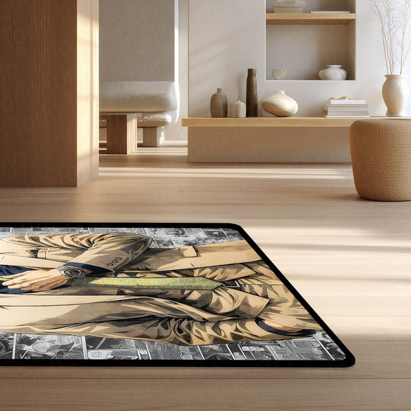 Nanami Kento Area Flat Rug | Jujutsu Kaisen Anime Floor Rug | Manga Panel Gaming Room Rug | Modern Anime Home Décor