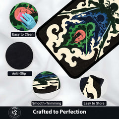 One Piece Roronoa Zoro Area Rug | Three Sword Style Anime Design | Premium Anti-Slip Flat Area Rug