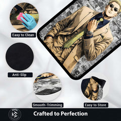 Nanami Kento Area Flat Rug | Jujutsu Kaisen Anime Floor Rug | Manga Panel Gaming Room Rug | Modern Anime Home Décor