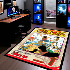 One Piece Wanted Poster Floor Mat | Monkey D. Luffy, Zoro & Nami Anime Rug | Anti-Slip 3mm Absorbent Manga Floor Mat for Bedroom, Gaming Room & Otaku Setup