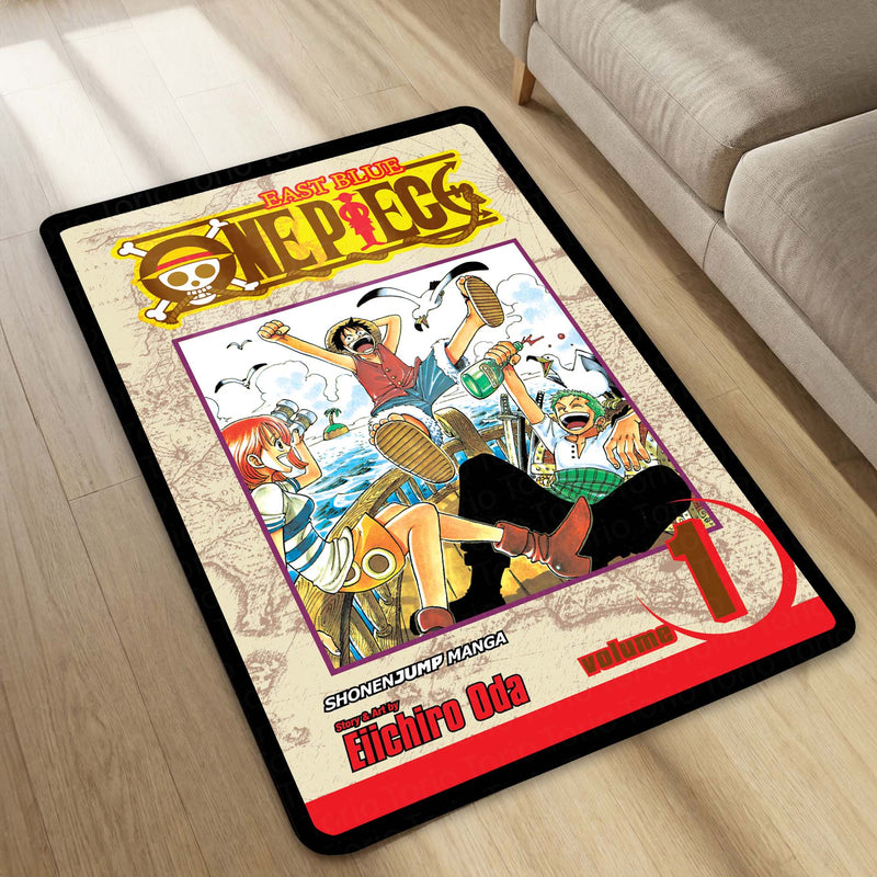 One Piece Wanted Poster Floor Mat | Monkey D. Luffy, Zoro & Nami Anime Rug | Anti-Slip 3mm Absorbent Manga Floor Mat for Bedroom, Gaming Room & Otaku Setup