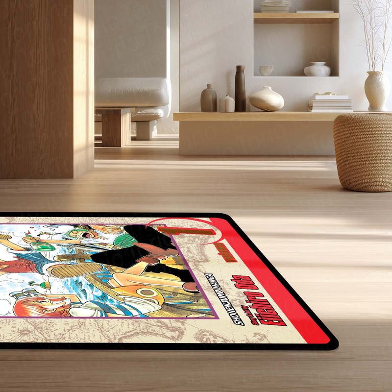 One Piece Wanted Poster Floor Mat | Monkey D. Luffy, Zoro & Nami Anime Rug | Anti-Slip 3mm Absorbent Manga Floor Mat for Bedroom, Gaming Room & Otaku Setup