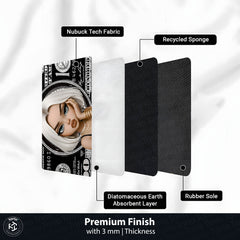 Black Dollar Queen Bedside Runner (3 mm Thick) | Luxury Money Aesthetic Bedroom Floor Mat for Modern Room Decor