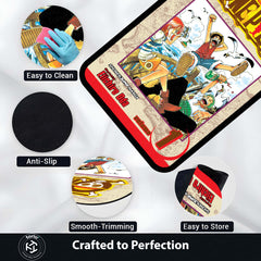 One Piece Wanted Poster Floor Mat | Monkey D. Luffy, Zoro & Nami Anime Rug | Anti-Slip 3mm Absorbent Manga Floor Mat for Bedroom, Gaming Room & Otaku Setup