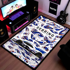 Porsche 963 Sebring 12 Hours Flat Rug | Endurance Racing Motorsport Area Rug | Premium Anti-Slip Flat Rug