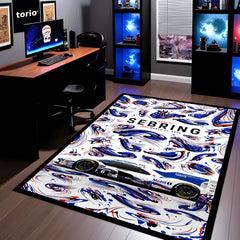 Porsche 963 Sebring 12 Hours Flat Rug | Endurance Racing Motorsport Area Rug | Premium Anti-Slip Flat Rug