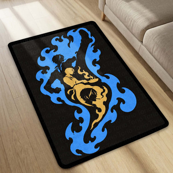 One Piece Sanji Black Leg Area Rug | Diable Jambe Anime Kick Design | Premium Anti-Slip Flat Area Rug