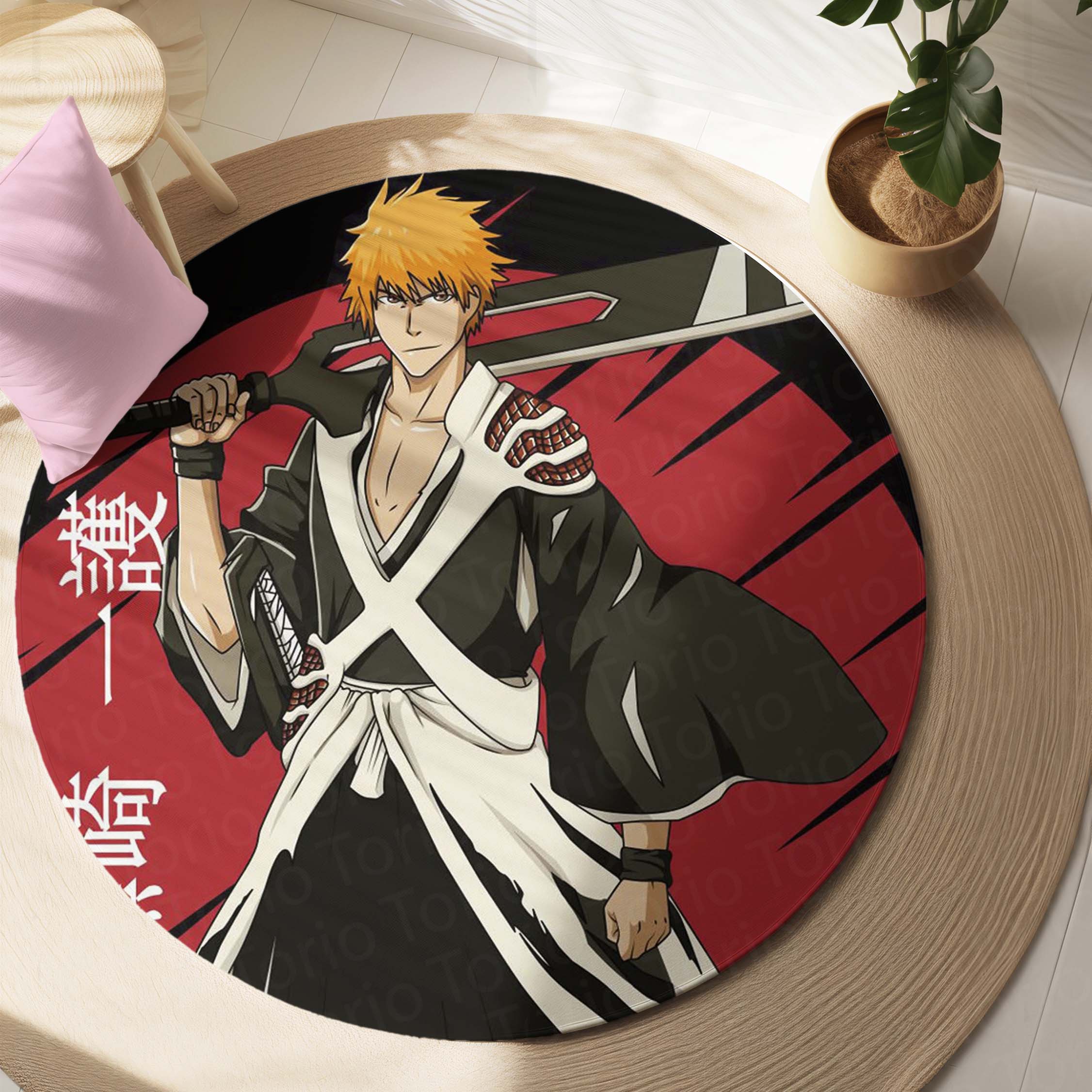 Ichigo Kurosaki Bleach Circular Floor Mat (3 mm Thick) | Anti-Slip