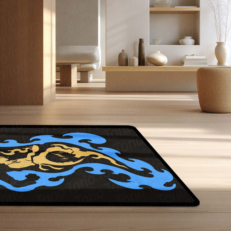 One Piece Sanji Black Leg Area Rug | Diable Jambe Anime Kick Design | Premium Anti-Slip Flat Area Rug