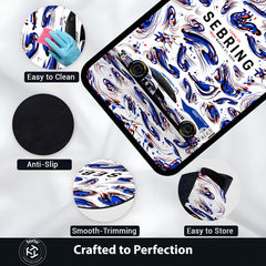 Porsche 963 Sebring 12 Hours Flat Rug | Endurance Racing Motorsport Area Rug | Premium Anti-Slip Flat Rug