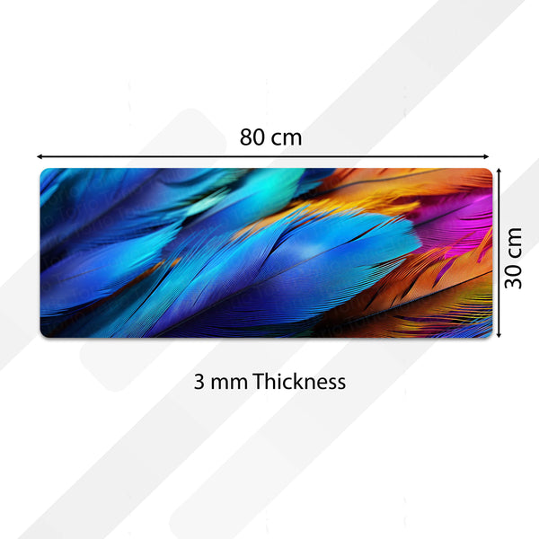Vibrant Feather Abstract Floor Mat (3 mm Thick) | Colorful Modern Bedroom & Bedside Runner for Contemporary Interiors