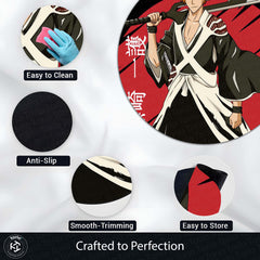 Ichigo Kurosaki Bleach Circular Floor Mat (3 mm Thick) | Anti-Slip Printed Round Anime Floor Rug for Bedroom, Gaming Room & Otaku Decor | TORIO