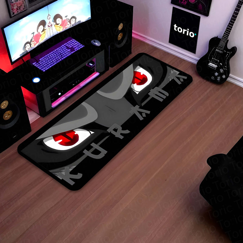 Kurama Nine-Tails Eye Anime Floor Mat | Anti-Slip Printed Floor Rug for Bedroom, Gaming Room & Anime Decor | TORIO
