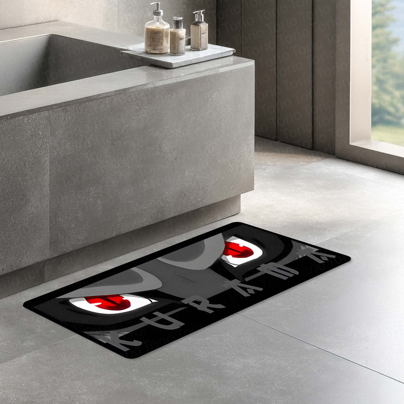 Kurama Nine-Tails Eye Anime Floor Mat | Anti-Slip Printed Floor Rug for Bedroom, Gaming Room & Anime Decor | TORIO