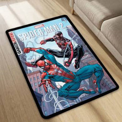 Marvel Spider-Man & Miles Morales Floor Mat | Peter Parker vs Miles Morales Comic Art Rug | Anti-Slip 3mm Absorbent Superhero Floor Mat for Gaming Room & Bedroom