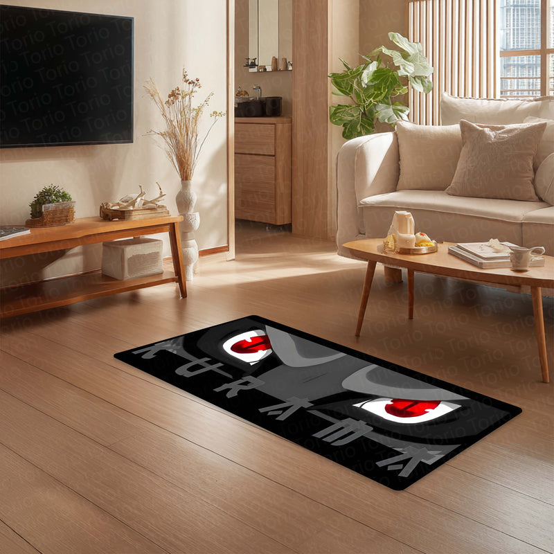 Kurama Nine-Tails Eye Anime Floor Mat | Anti-Slip Printed Floor Rug for Bedroom, Gaming Room & Anime Decor | TORIO