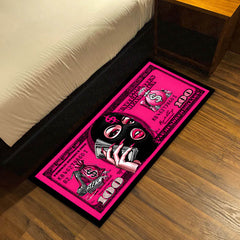 Pink Money Queen Dollar Bedside Runner (3 mm Thick) | Luxury Hustle Aesthetic Bedroom Floor Mat for Modern Room Decor