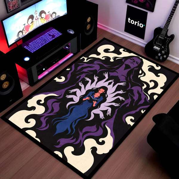 One Piece Nico Robin Demonio Fleur Area Rug | Devil Child Anime Design | Premium Anti-Slip Flat Area Rug