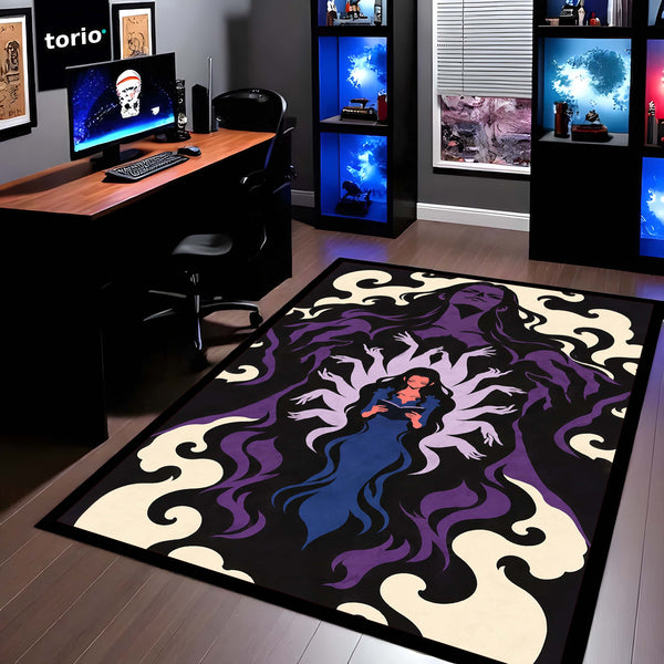 One Piece Nico Robin Demonio Fleur Area Rug | Devil Child Anime Design | Premium Anti-Slip Flat Area Rug