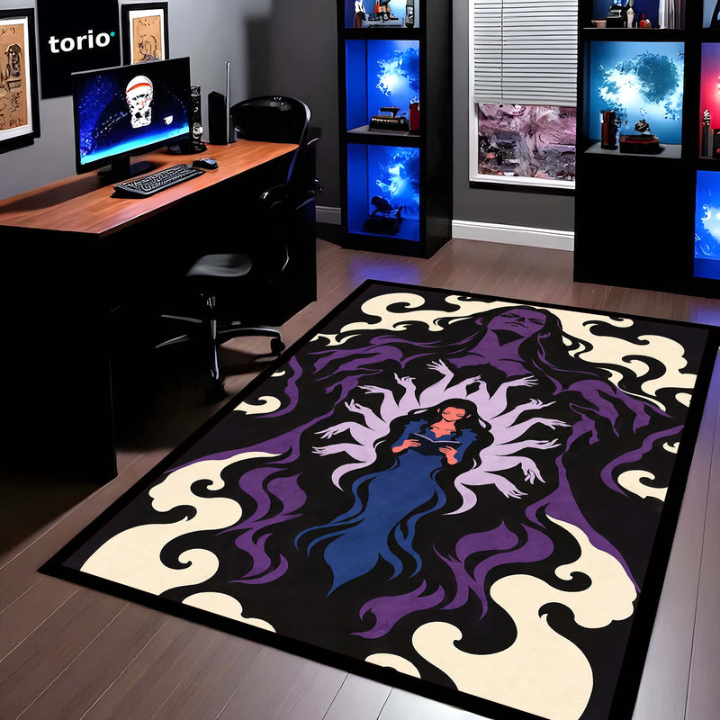 One Piece Nico Robin Demonio Fleur Area Rug | Devil Child Anime Design | Premium Anti-Slip Flat Area Rug