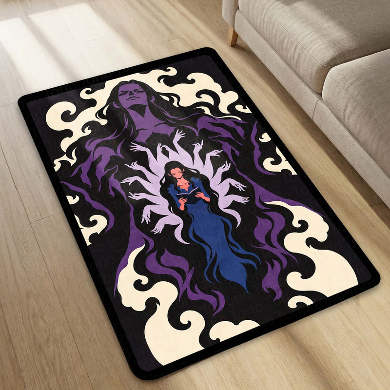 One Piece Nico Robin Demonio Fleur Area Rug | Devil Child Anime Design | Premium Anti-Slip Flat Area Rug