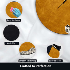 Luxury Leopard Round Area Rug | Modern Safari Animal Print Floor Mat | Abstract Cheetah Round Rug for Living Room, Bedroom, Reading Corner & Contemporary Home Decor