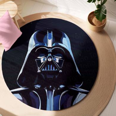 Darth Vader Star Wars Circular Floor Mat (3 mm Thick) | Anti-Slip Printed Round Floor Rug for Bedroom, Gaming Room & Sci-Fi Decor | TORIO