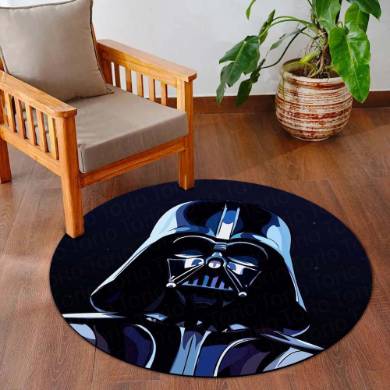 Darth Vader Star Wars Circular Floor Mat (3 mm Thick) | Anti-Slip Printed Round Floor Rug for Bedroom, Gaming Room & Sci-Fi Decor | TORIO
