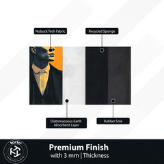 Minimalist Peaky Blinders Inspired Gentleman Area Flat Rug | Modern British Gangster Style Area Flat Rug | Premium Monochrome Living Room & Gaming Room Floor Decor