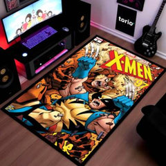 Marvel X-Men Wolverine Floor Mat | Logan Comic Art Superhero Rug | Anti-Slip 3mm Absorbent Floor Mat for Gaming Room, Bedroom & Fan Cave