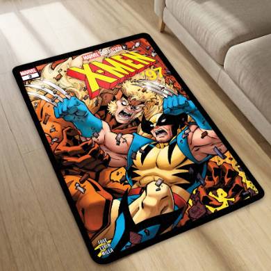 Marvel X-Men Wolverine Floor Mat | Logan Comic Art Superhero Rug | Anti-Slip 3mm Absorbent Floor Mat for Gaming Room, Bedroom & Fan Cave