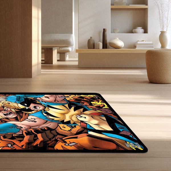 Marvel X-Men Wolverine Floor Mat | Logan Comic Art Superhero Rug | Anti-Slip 3mm Absorbent Floor Mat for Gaming Room, Bedroom & Fan Cave