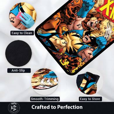 Marvel X-Men Wolverine Floor Mat | Logan Comic Art Superhero Rug | Anti-Slip 3mm Absorbent Floor Mat for Gaming Room, Bedroom & Fan Cave