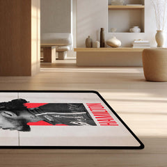 Lewis Hamilton Scuderia Ferrari F1 Area Flat Rug | Formula 1 Racing Legend Area Flat Rug | Premium Motorsport Living Room & Gaming Room Floor Decor