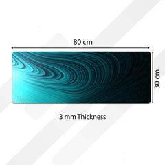 Teal Abstract Swirl Floor Mat (3 mm Thick) | Modern Minimal Bedside Runner for Contemporary Home Deco