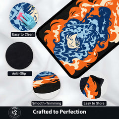 One Piece Nami Zeus Thunderbolt Area Rug | Cat Burglar Nami Anime Design | Premium Anti-Slip Flat Area Rug